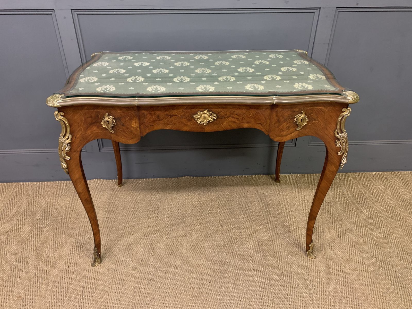 photo furniture Marquetry Inlaid French Bureau Plat By Maison Millet