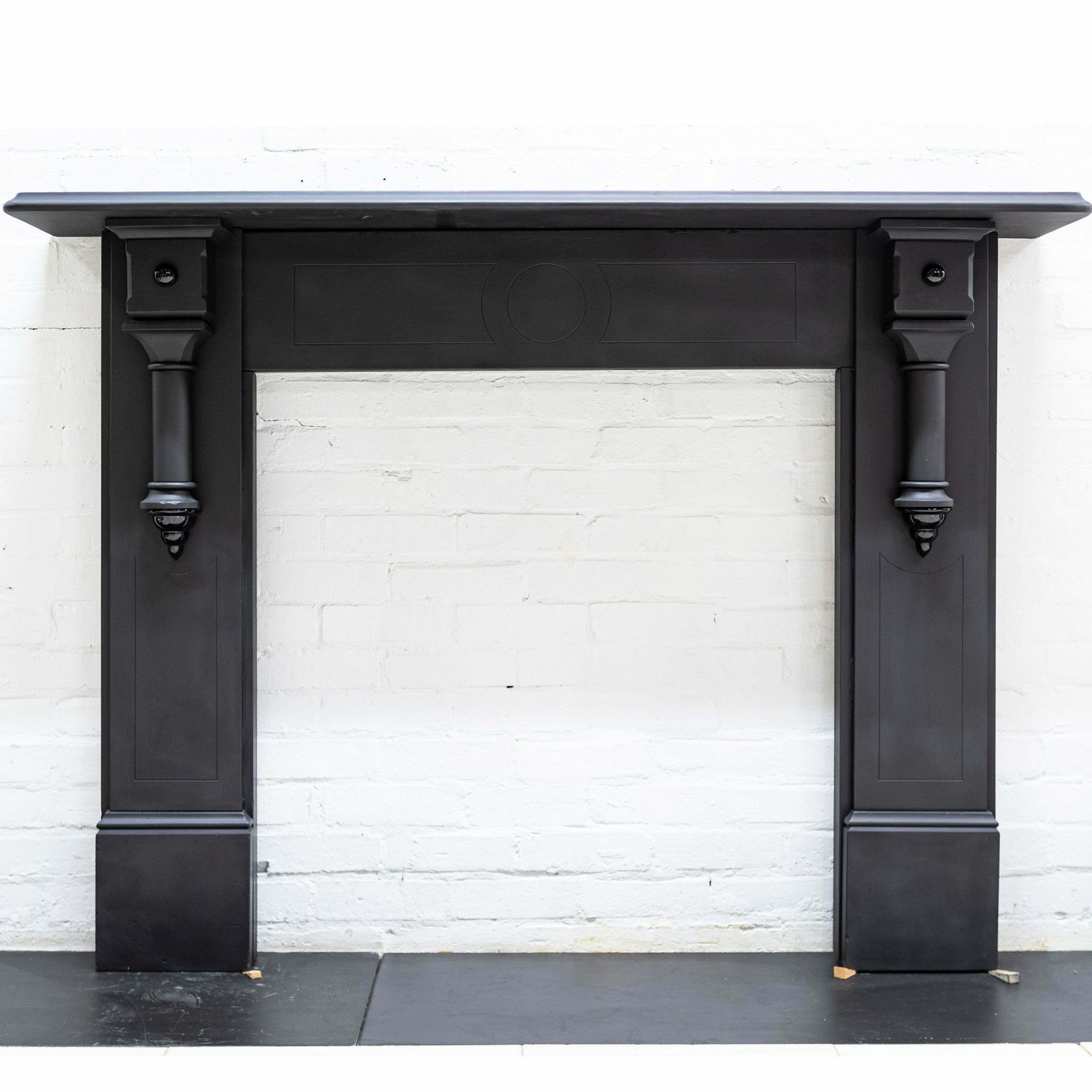 Home Fixtures Antique Victorian Slate Fireplace Surround With Corbels photo