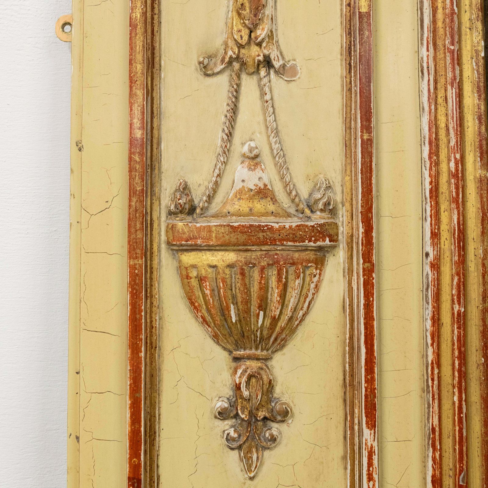 Large Louis XVI Trumeau Mirror With Oil Painting And Gilt Gesso Details photo for sale