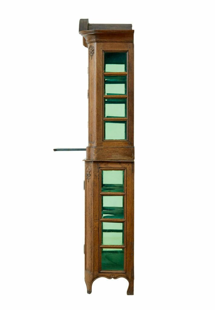Mid 19th Century Glazed Carved Oak Liège Cabinet photo vintage