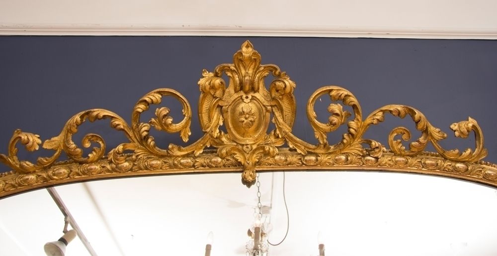 An English Antique Gilded Overmantle Mirror photo furniture