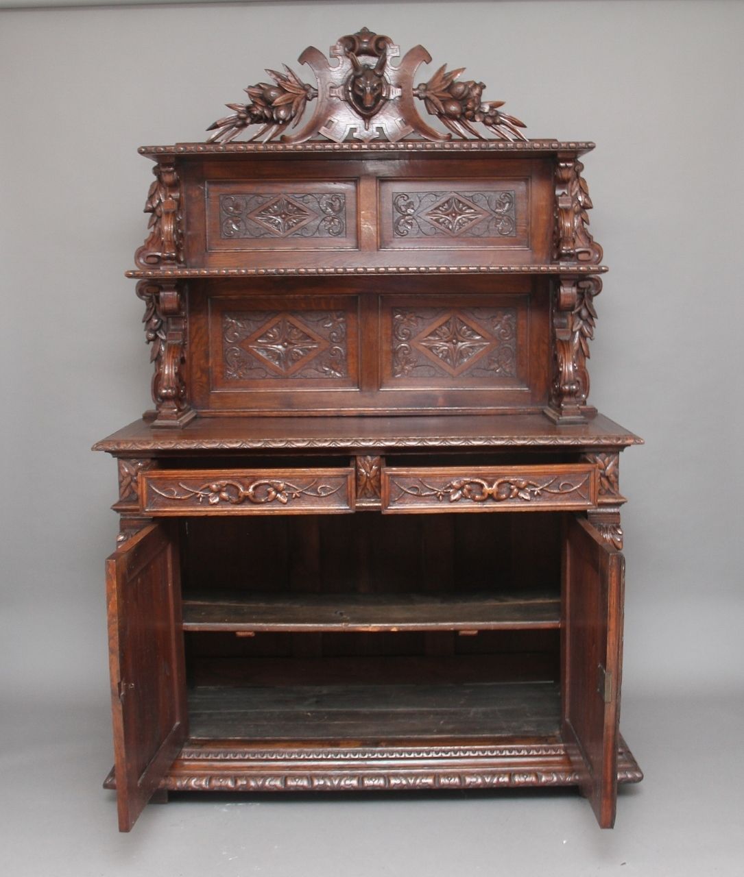 19th Century Carved Oak Buffet photo furniture