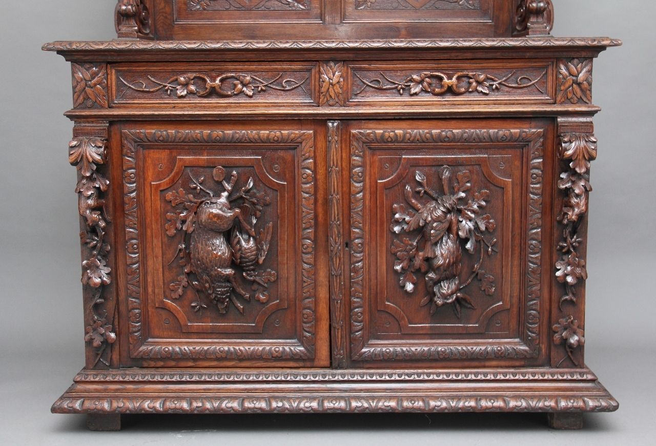 19th Century Carved Oak Buffet photo for sale