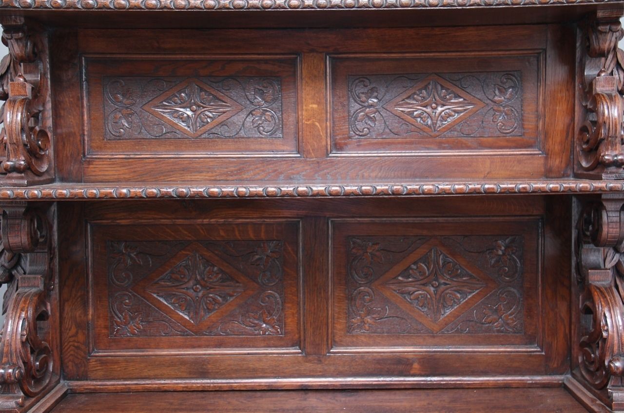 Furniture 19th Century Carved Oak Buffet photo