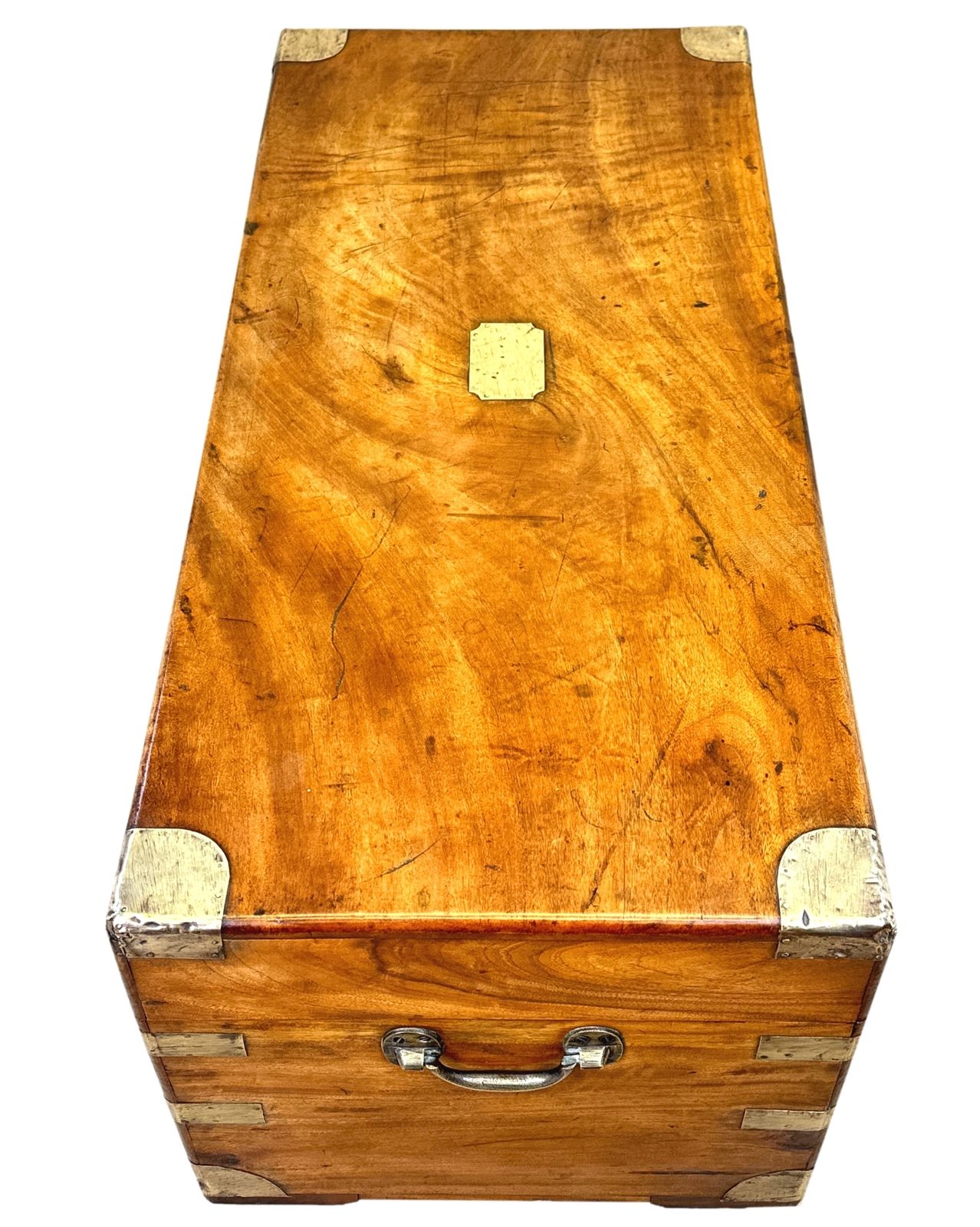 Small 19th Century Camphor Wood Campaign Trunk (England, Circa 1860) photo 2350.0