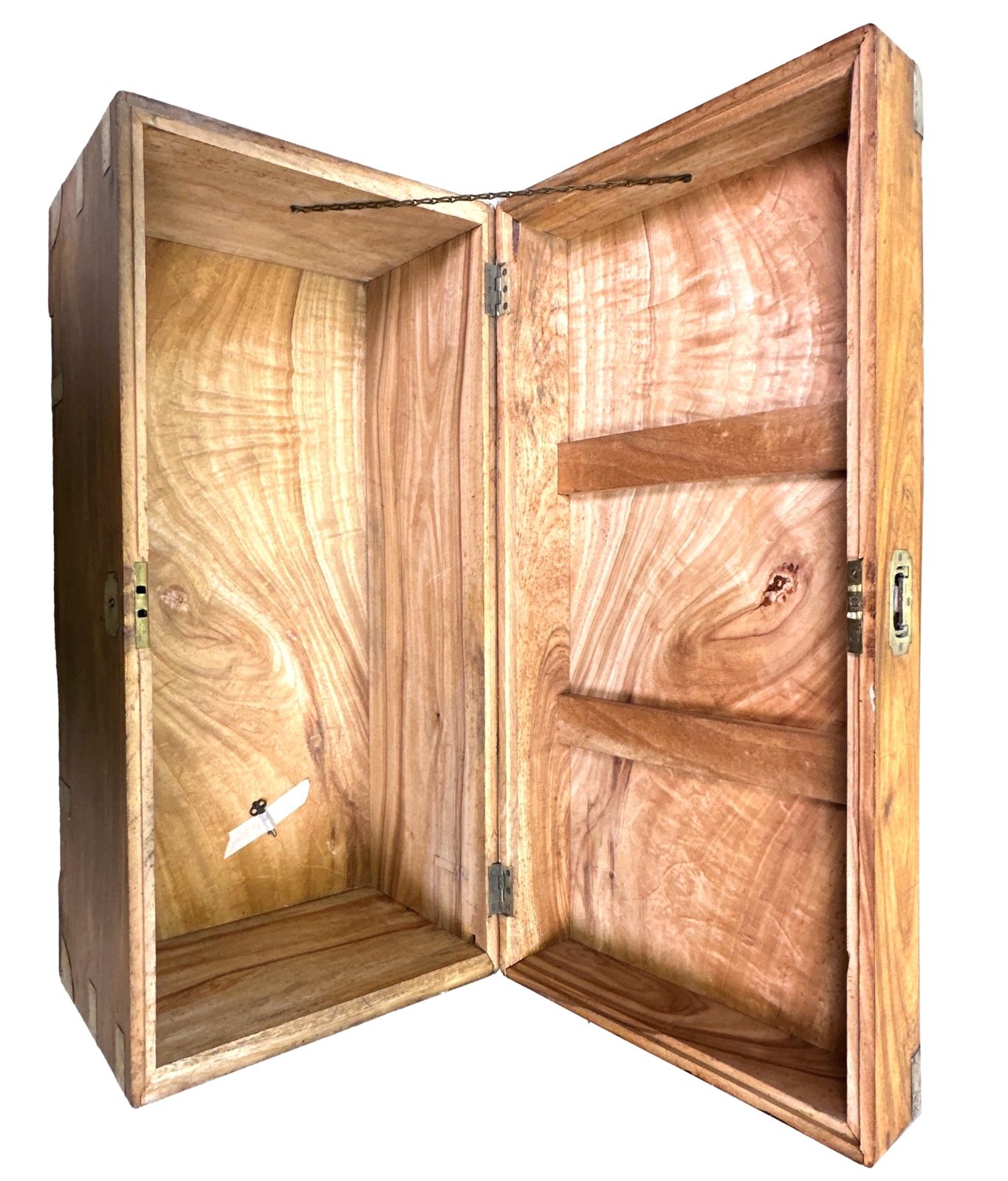 Furniture Small 19th Century Camphor Wood Campaign Trunk (England, Circa 1860) photo