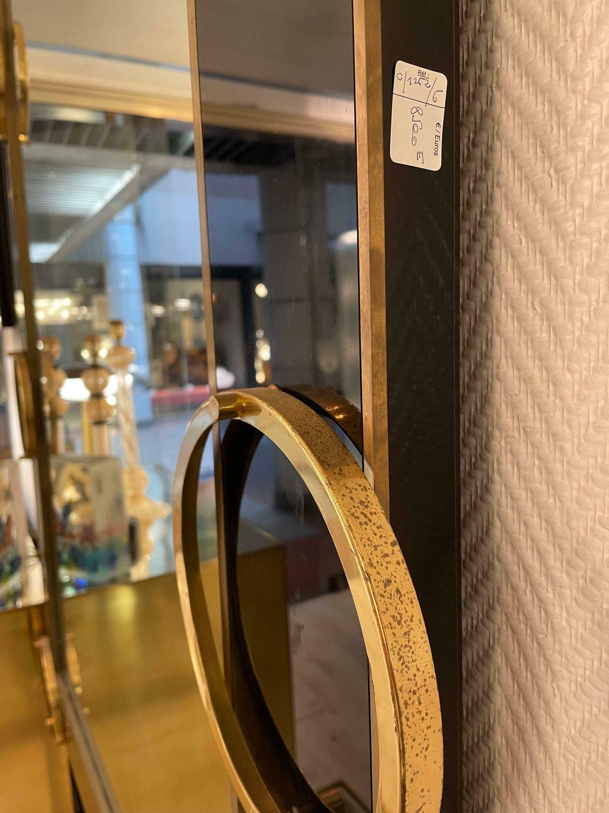 Italian Mirror From The 70's In Tinted Glass And Brass photo 3931.0