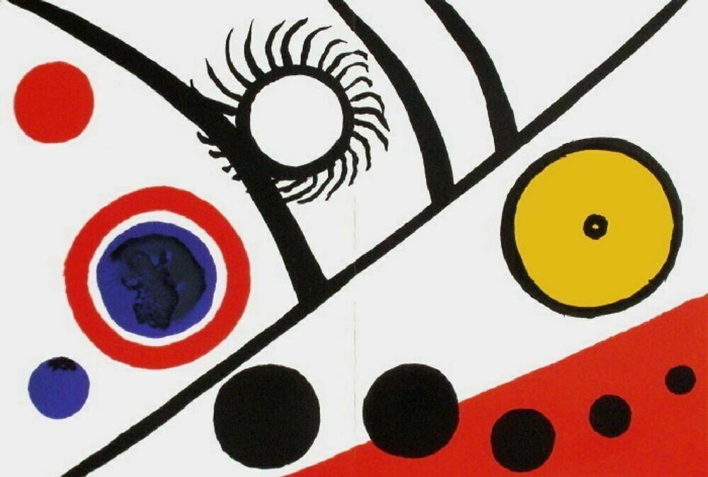 Alexandre Calder   Original Lithograph Dlm221 The Sun And The Moon 1976 38x56