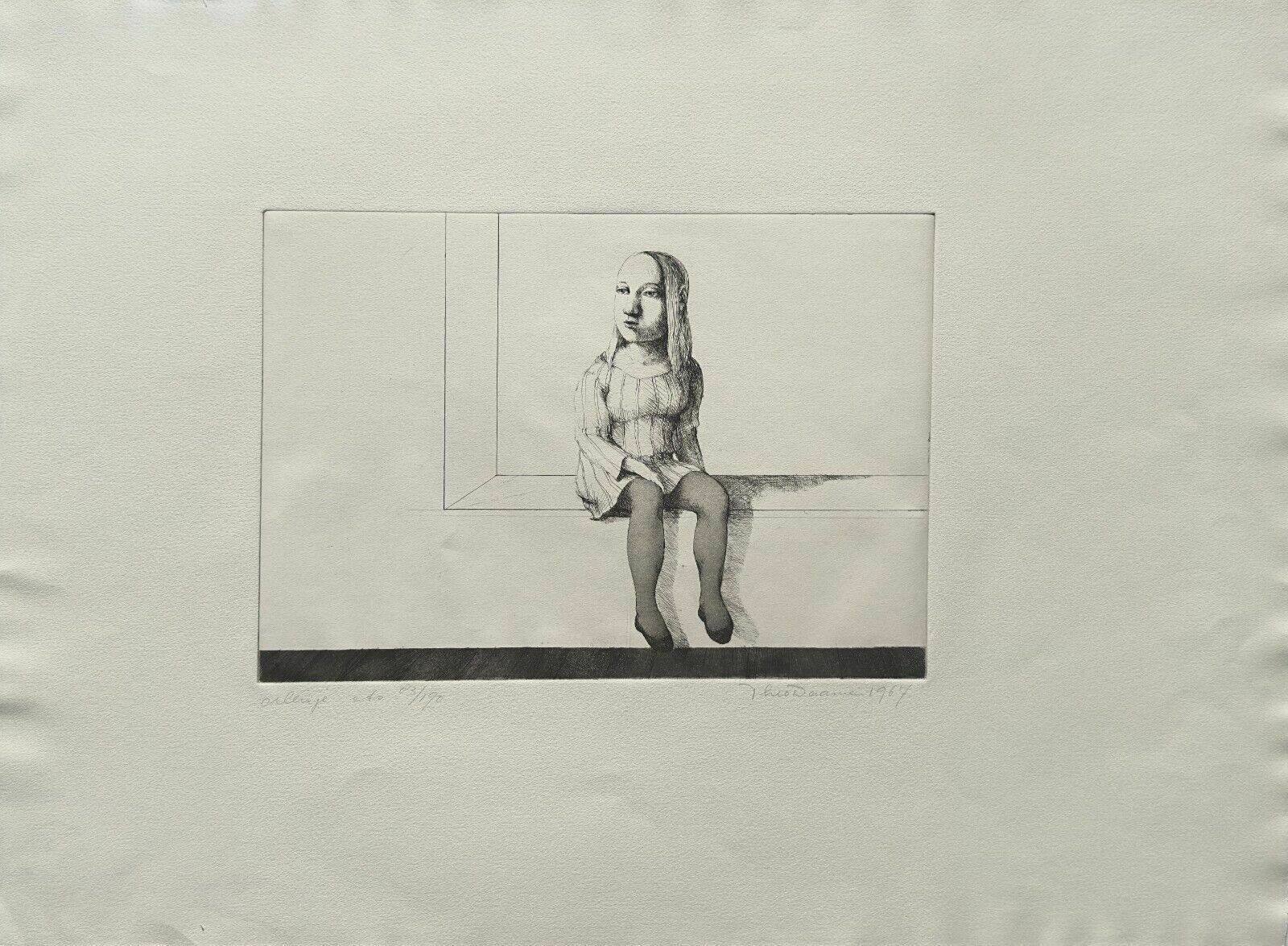 Theo Daamen   Signed Engraving Etching Engraving Signed Prent 190 Dutch Art