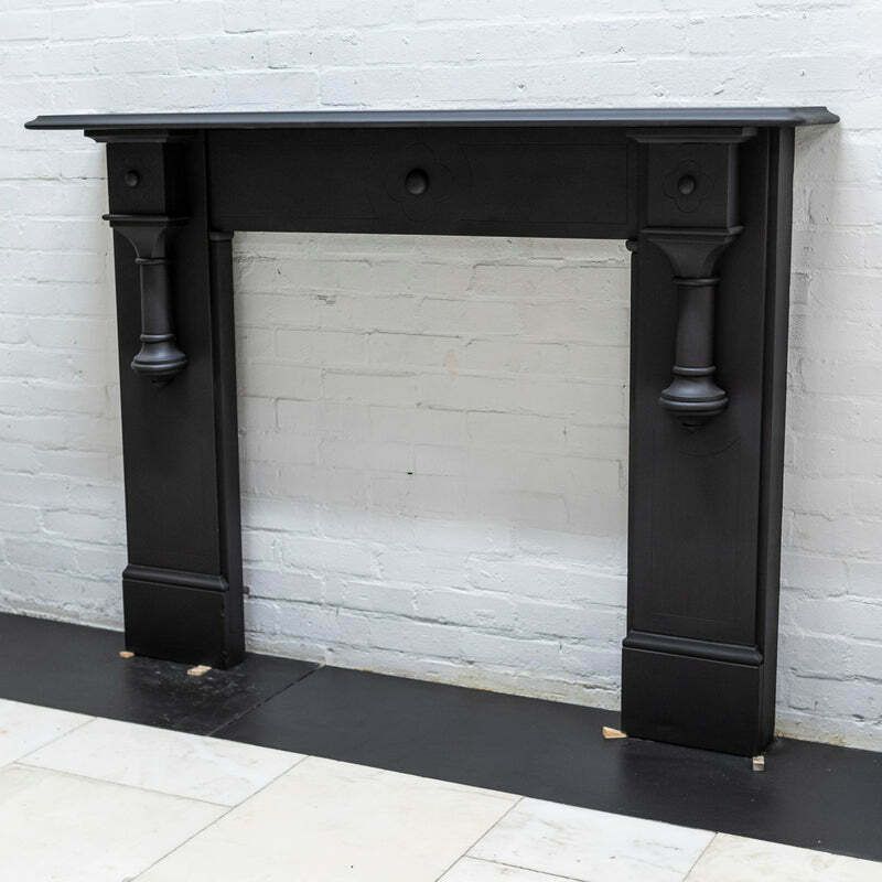 Large Antique Victorian Slate Fireplace Surround With Corbels photo vintage