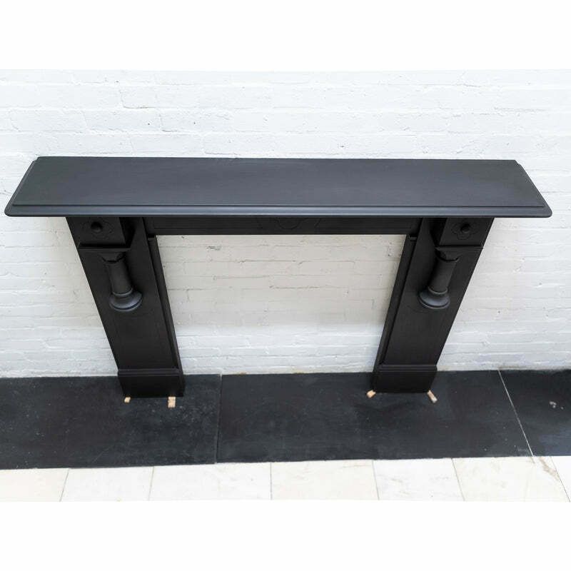 photo vintage Large Antique Victorian Slate Fireplace Surround With Corbels