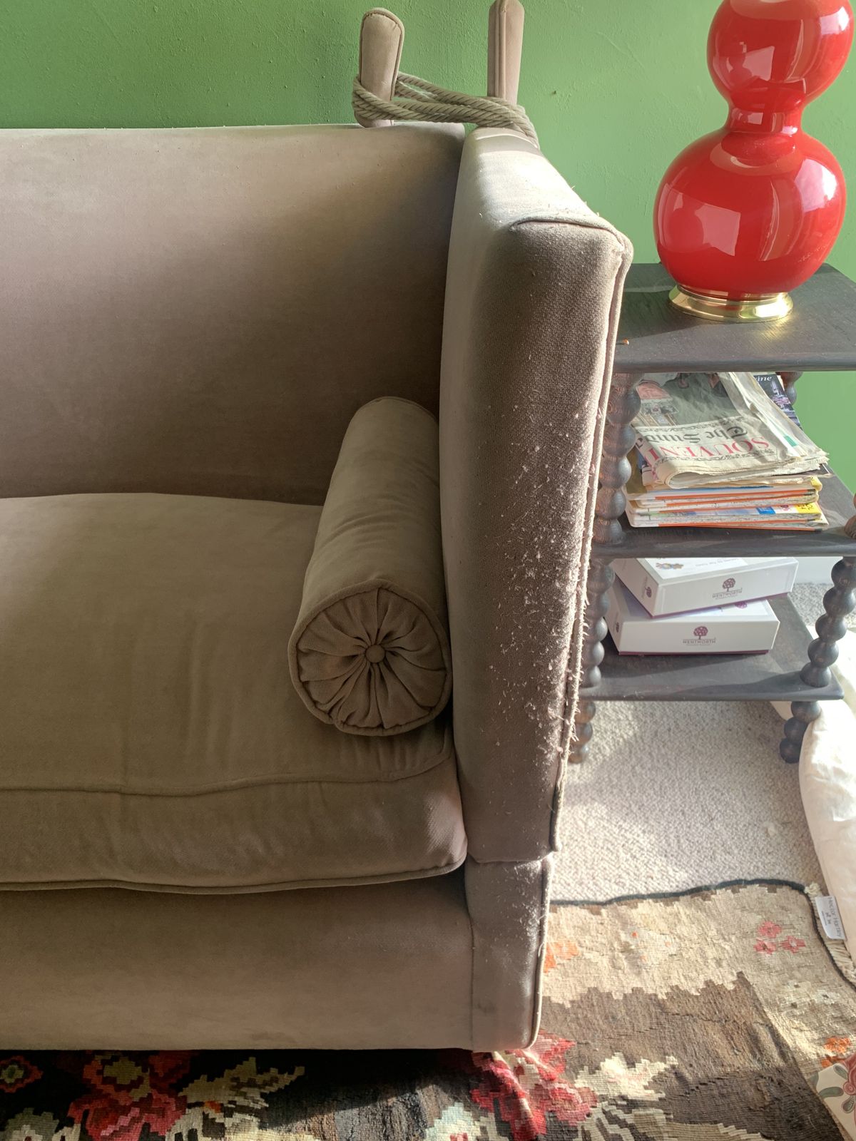 Antique Upholstered Drop Arm Knoll Sofa photo Furniture