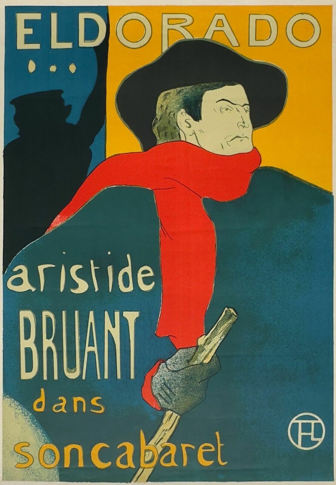 Toulouse Lautr Ec   Aristide Bruant In His Cabaret   Lithograph Poster
