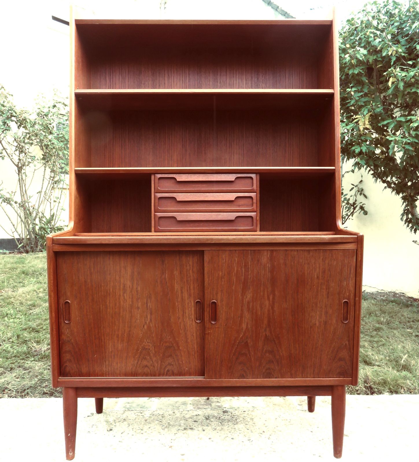 High Teak Secretary Desk By The Larsen Brothers, Denmark 1960