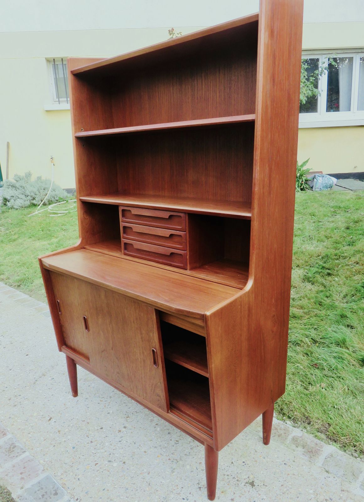 High Teak Secretary Desk By The Larsen Brothers, Denmark 1960 photo for sale