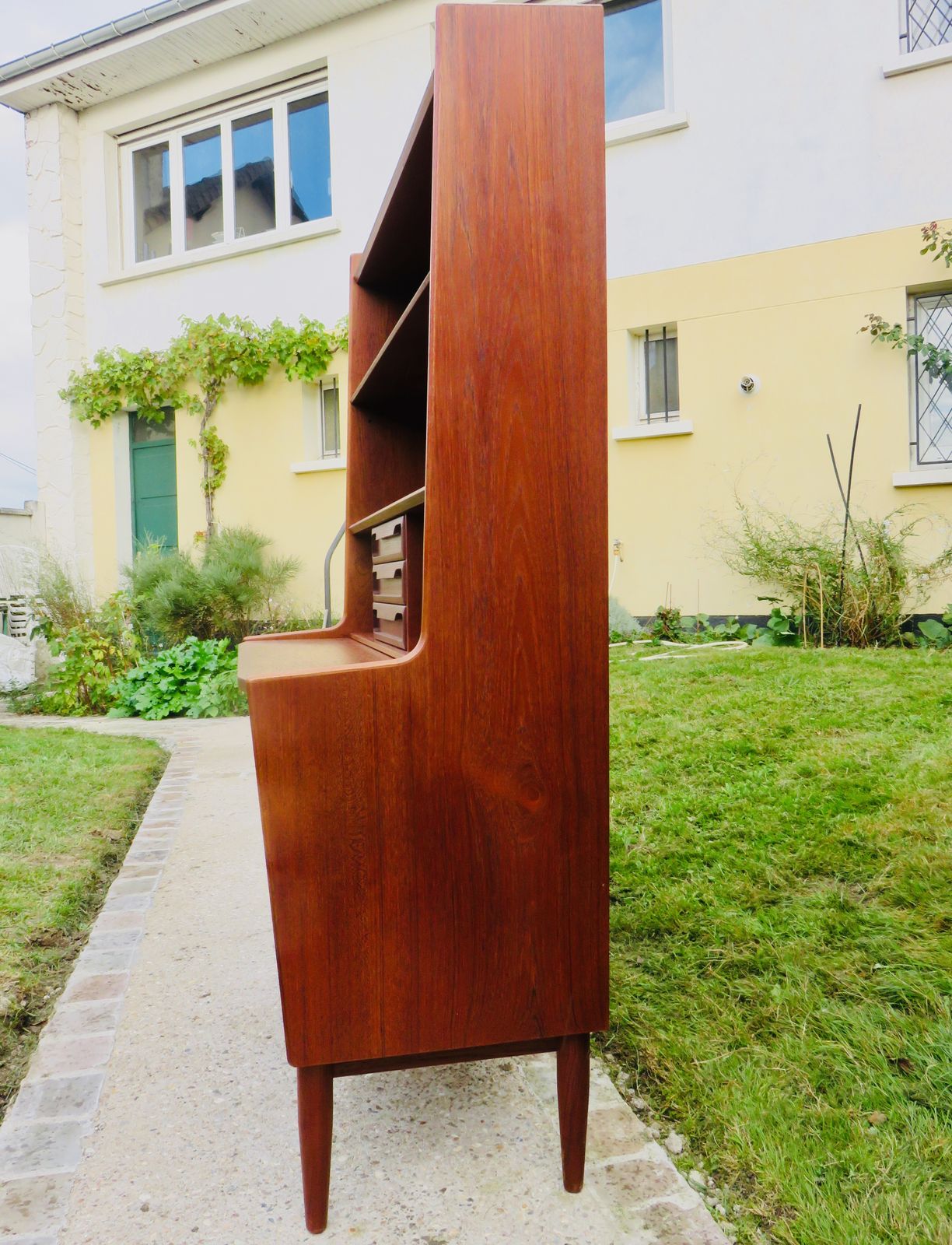 High Teak Secretary Desk By The Larsen Brothers, Denmark 1960 photo Furniture
