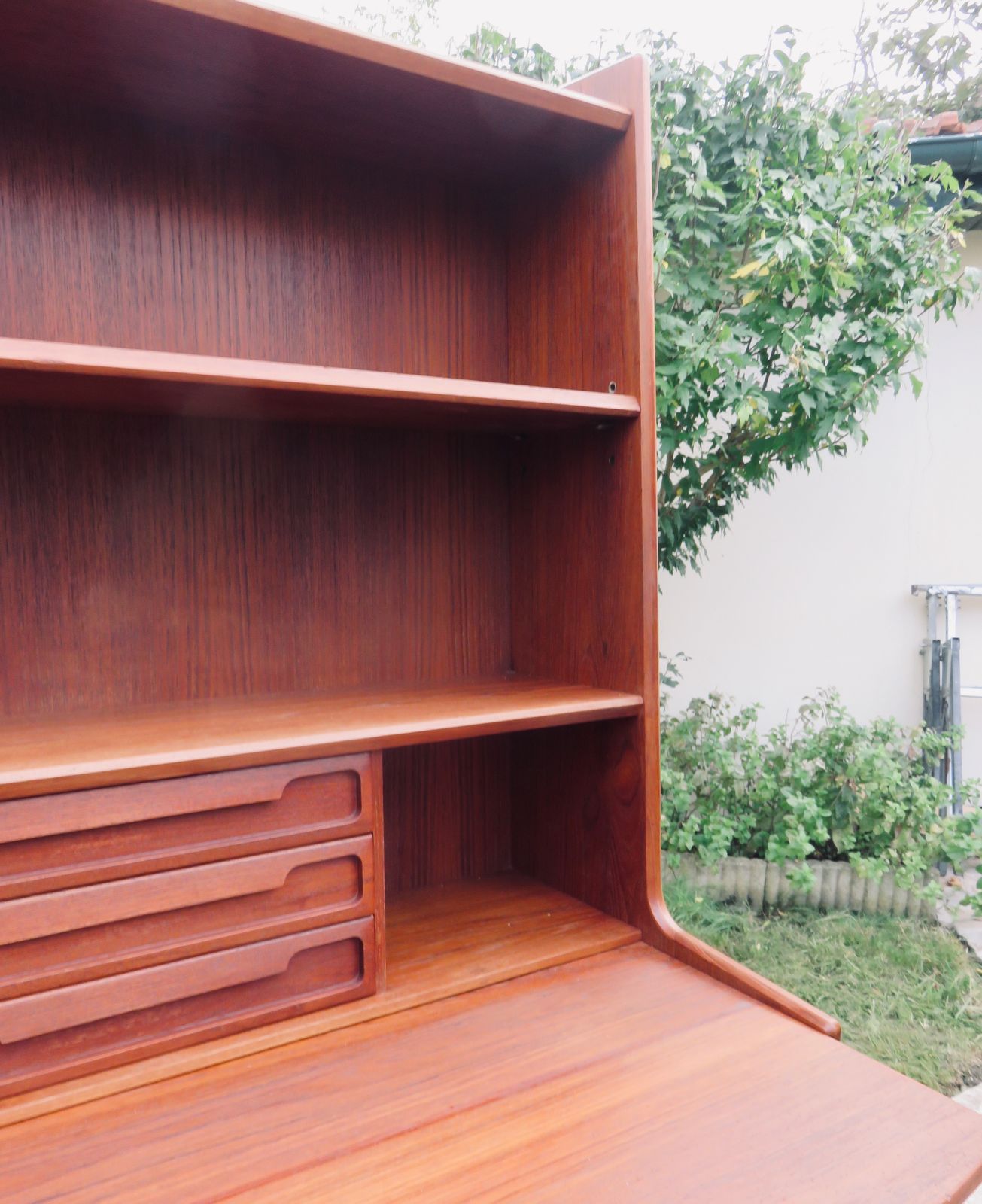 High Teak Secretary Desk By The Larsen Brothers, Denmark 1960 photo vinterior