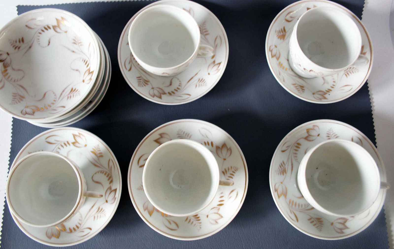 Antique Vieux Paris Porcelain Empire Regency Tea Or Coffee Service Set, Handpainted, Gold Decor, Neoclassical 19th Century, 17 Pieces photo 188.0