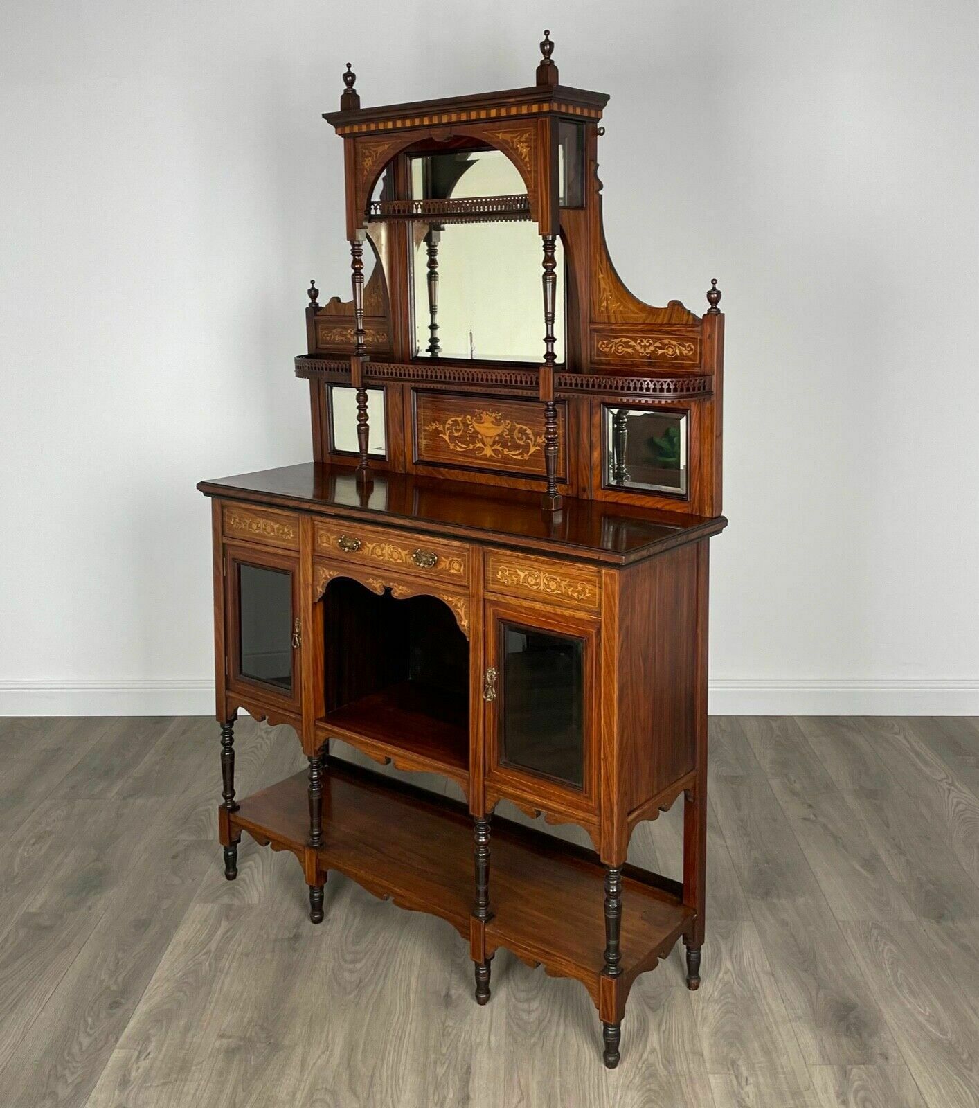 Antique 19th Century Marquetry Sideboard In Rosewood photo for sale
