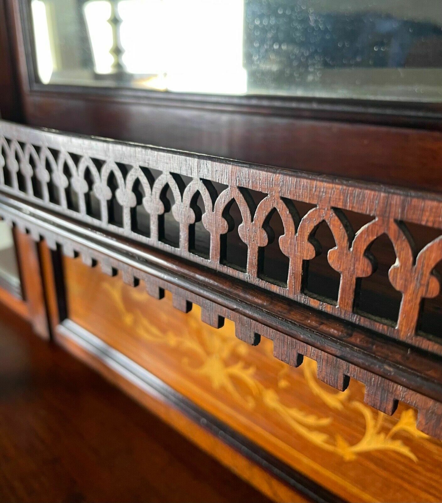 photo furniture Antique 19th Century Marquetry Sideboard In Rosewood