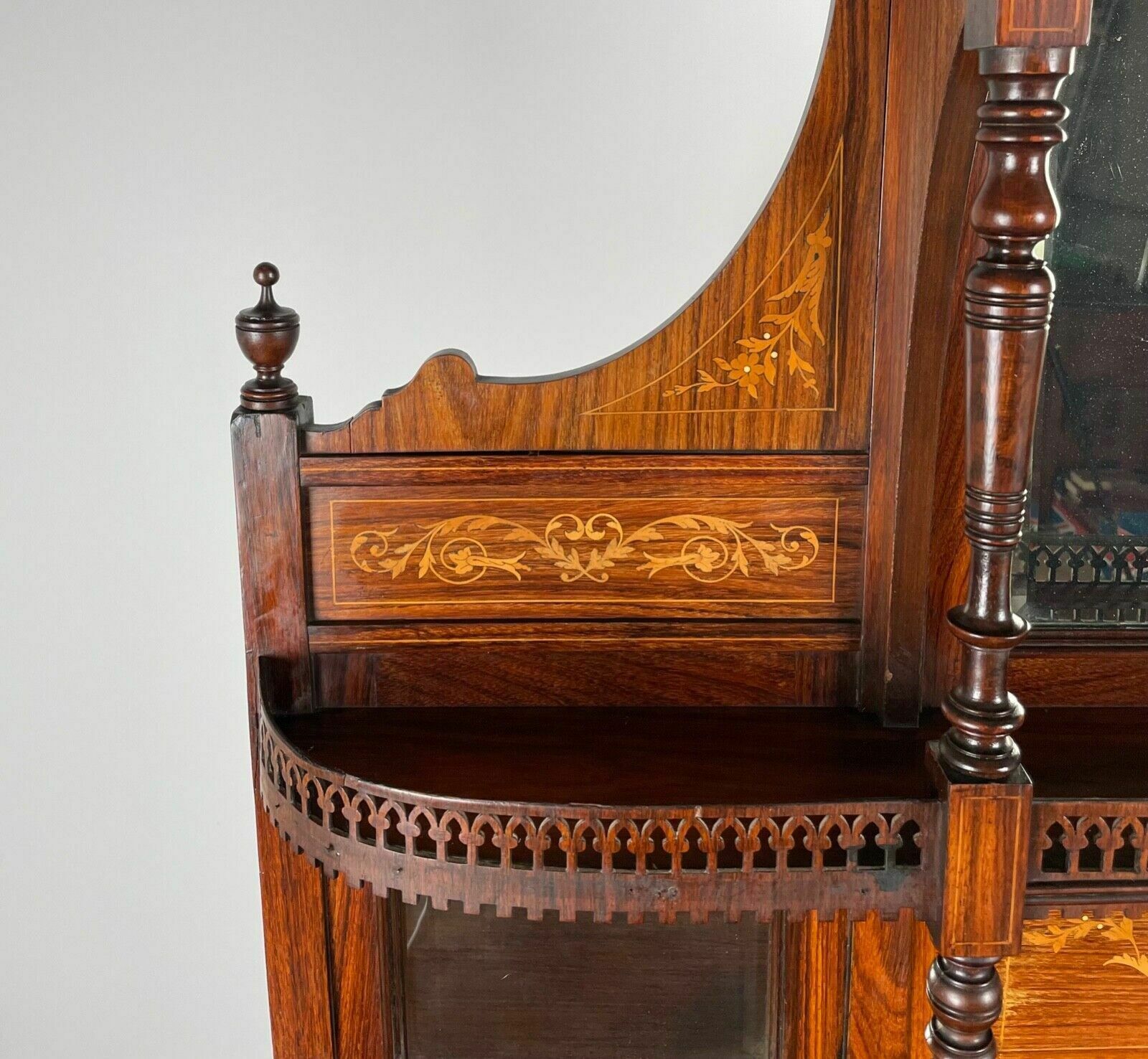 photo for sale Antique 19th Century Marquetry Sideboard In Rosewood