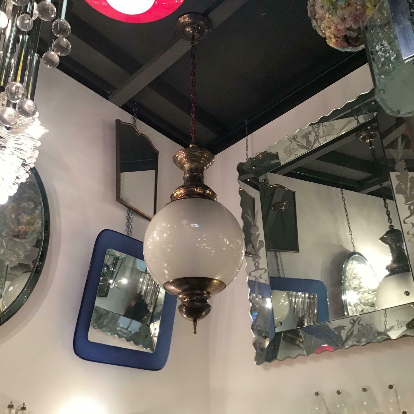 Luigi Caccia Dominioni “Azucena “ Chandelier Glass Brass 1955 Italy photo Lighting
