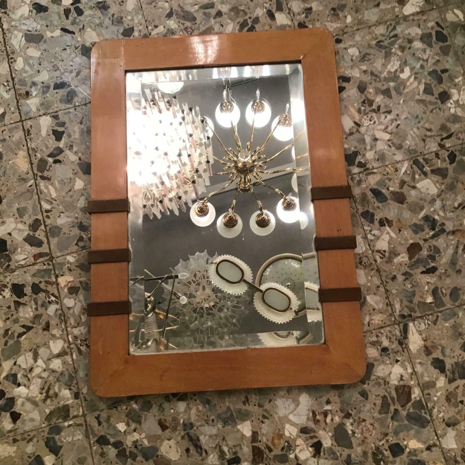 Osvaldo Borsani Wall Mirror Wood 1940 Italy photo Home Decor