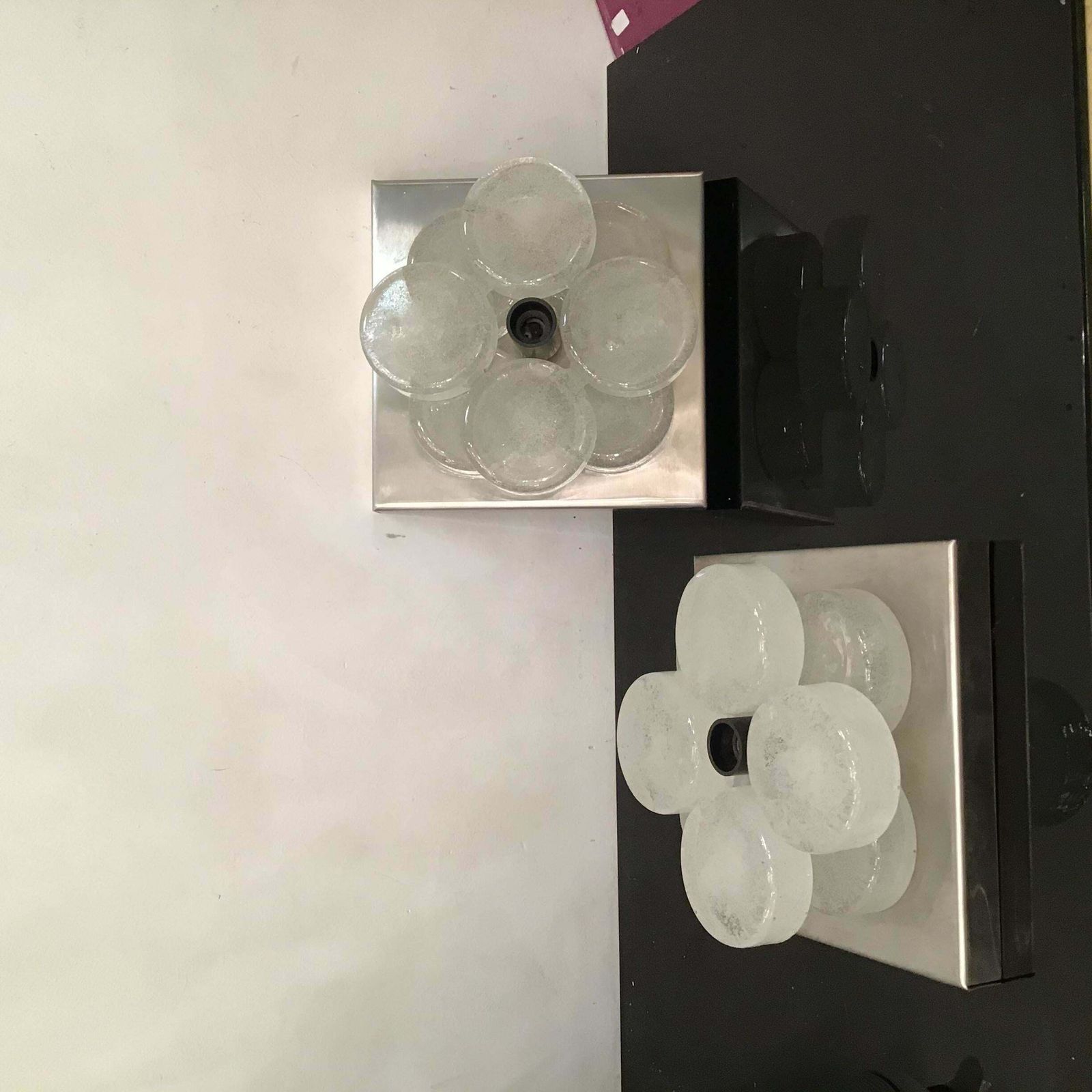 Albano Poli Sconces Murano Glass Metal Crome 1960 Italy photo 1310.0