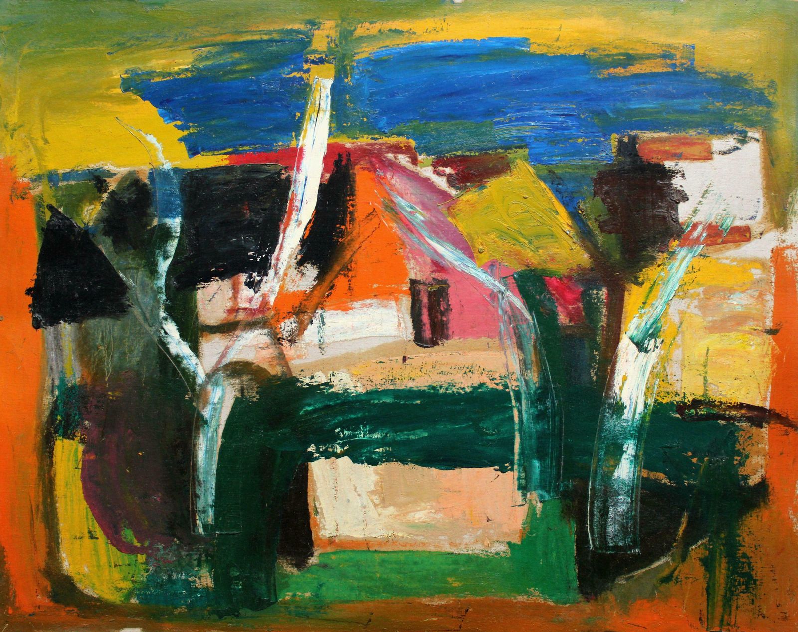 Aleksandr Rodin Village. Oil On Cardboard