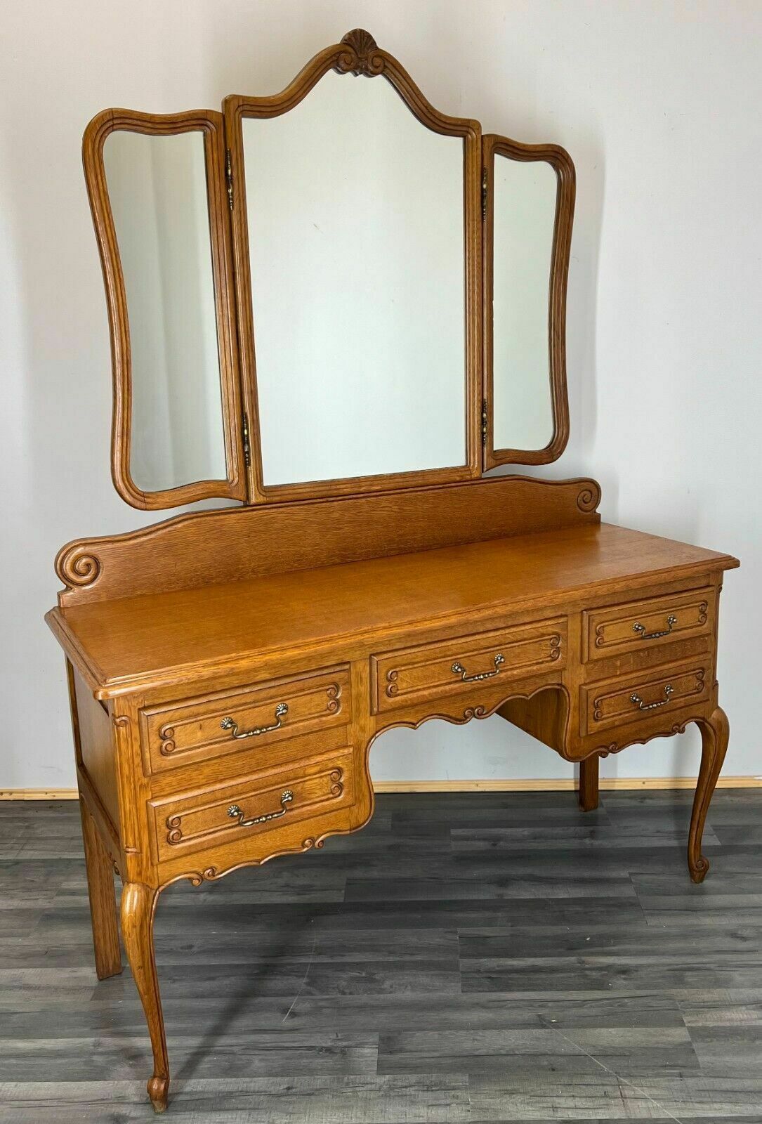 Amazing French Carved Dressing Table Louis XVI