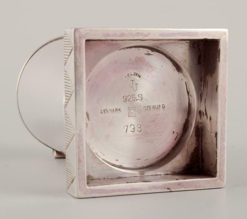 Jørgen Jensen For Georg Jensen. Rare Art Deco Mustard Pot In Sterling Silver photo vintage