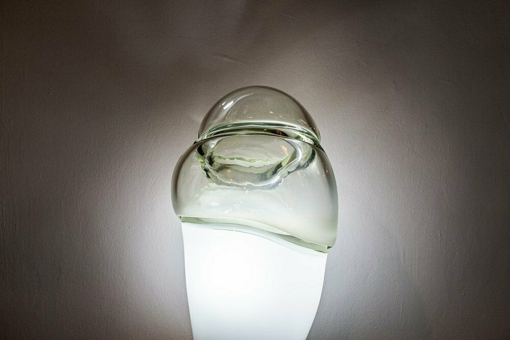 Sculptural Glass Table Lamp, 1960s photo Lighting