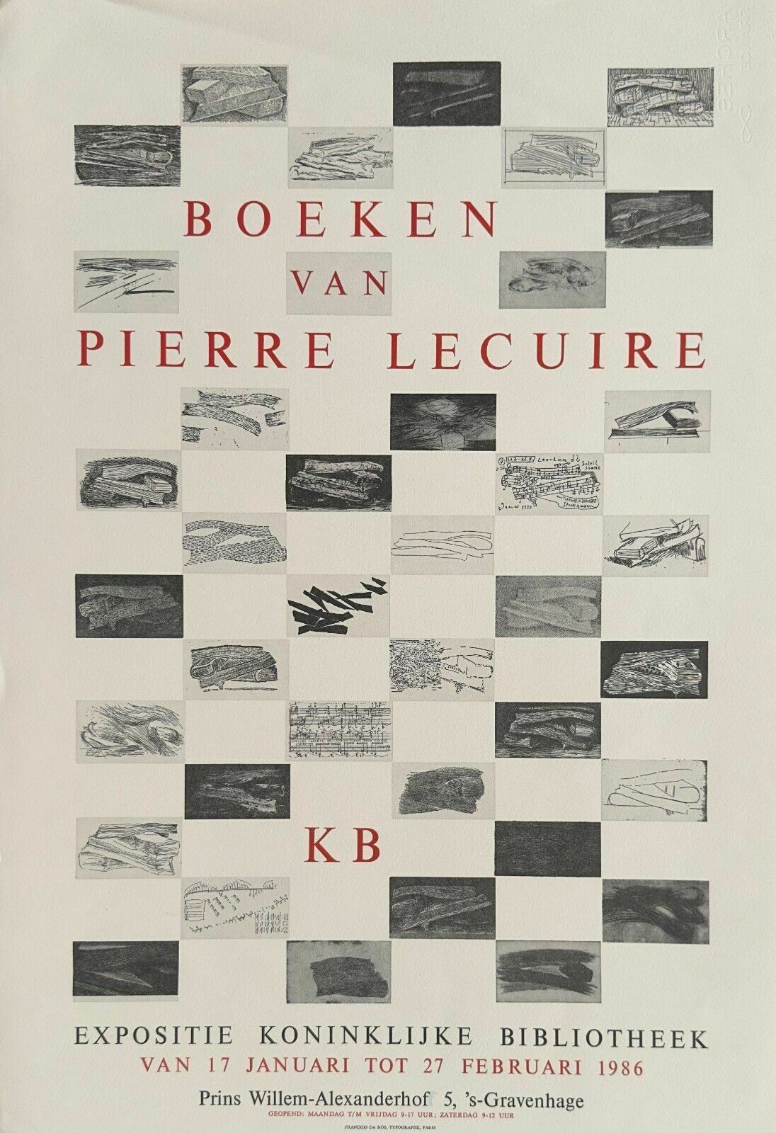 Pierre Le Cuire Typography Poster Exhibition Royal Library Gravenhage 86