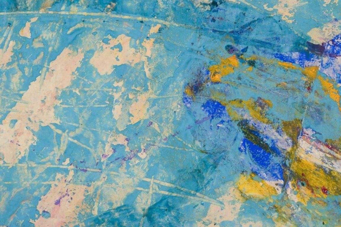 A. Rust, German Artist. Acrylic Painting On Wood Panel. Abstract Composition. photo 650.0