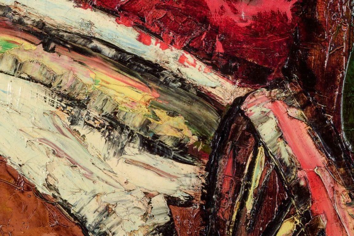 Henry Maurice D'anty. Oil On Canvas. Clown And Horse Drawn Carriage. photo 1133.0