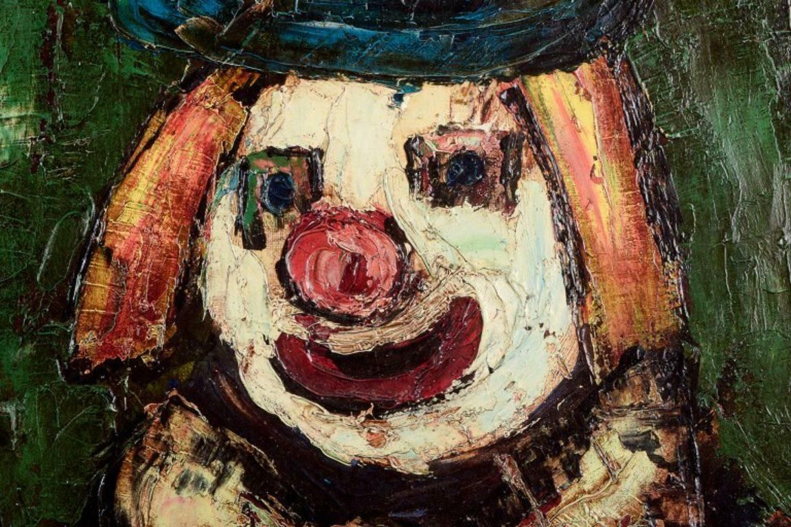 Henry Maurice D'anty. Oil On Canvas. Clown And Horse Drawn Carriage. photo vinterior