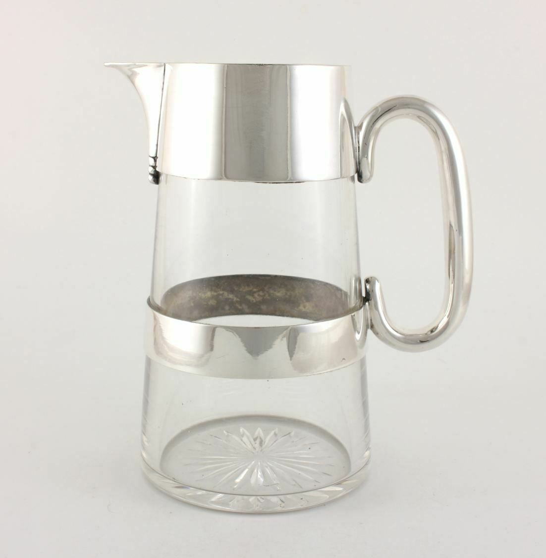 Silver Plate & Cut Glass Water Pitcher Jug. Millar Family M Crest. C1900. photo 365.0