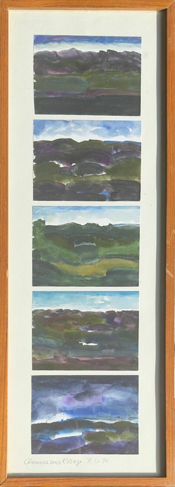 Xavier Dejean To Pierre Lecuire   5 Watercolors Signed Dejean 1976 Cévennes