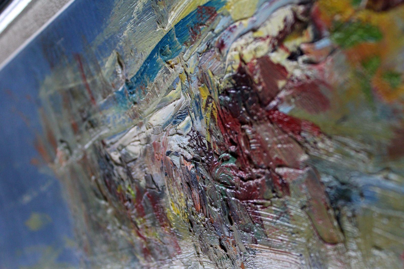 photo for sale Janis Galzons The River In The Summer. Cardboard, Oil
