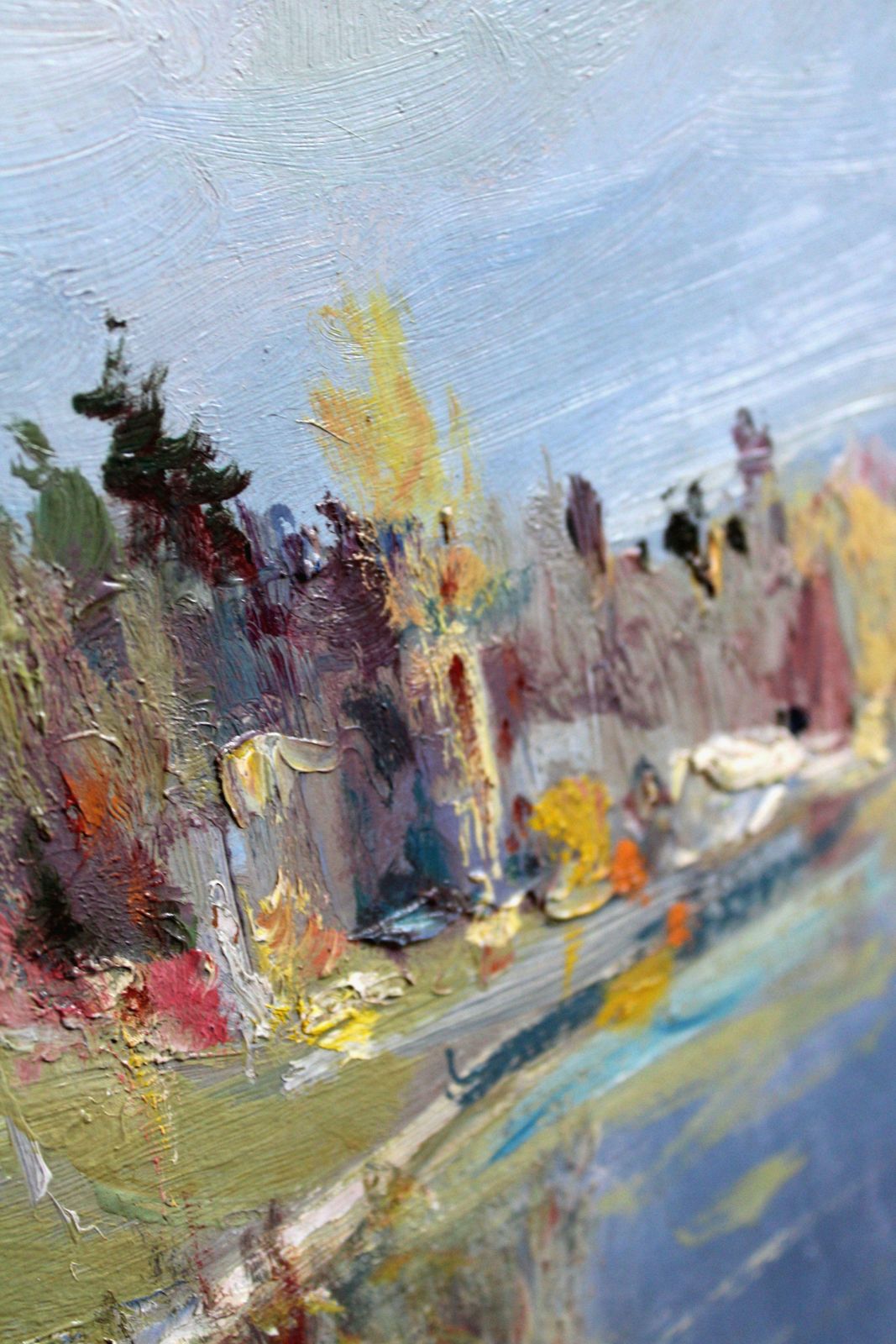 photo vinterior Janis Galzons The River In The Summer. Cardboard, Oil