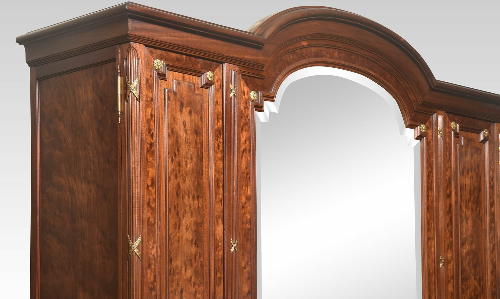Fine 19th Century French Louis XVI Mahogany And Gilt Bronze Armoire photo vintage