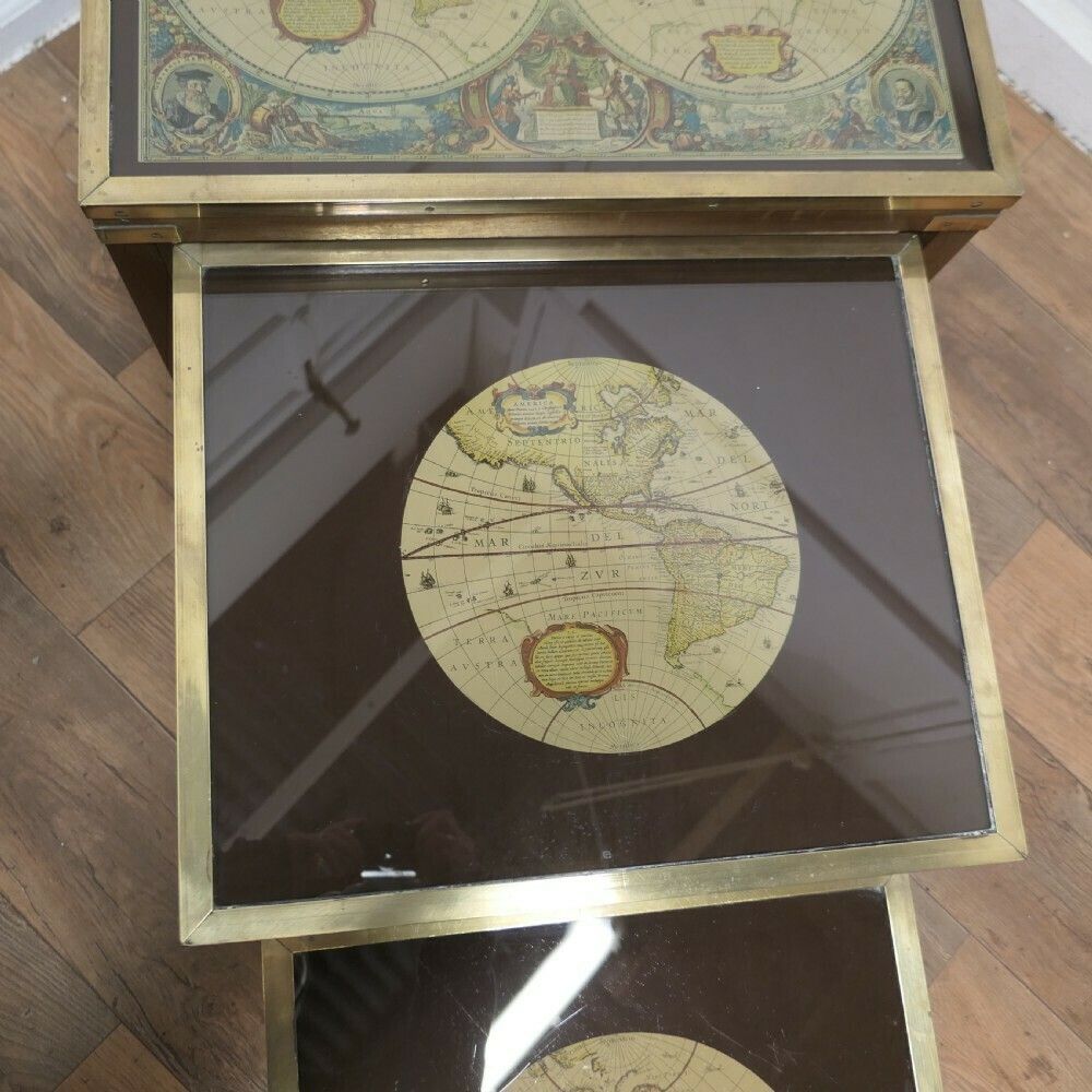 Mid Century Maison Jansen Campaign Style Nest Of 3 Tables photo buy