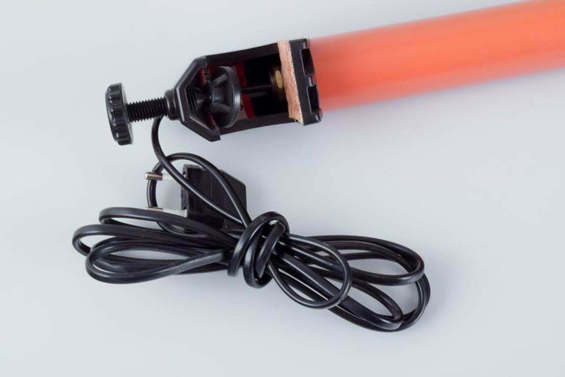 Fagerhults, Sweden. Retro Designer Desk Lamp In Orange Plastic. photo 453.0
