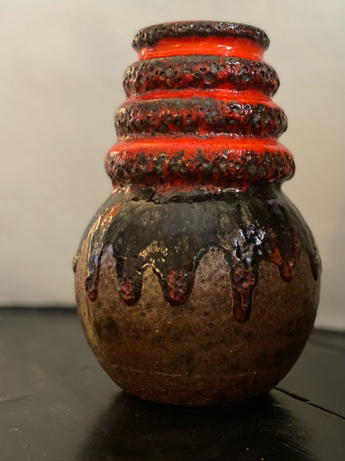 Set Of Two 1970's Scheurich Fat Lava Vases photo vintage