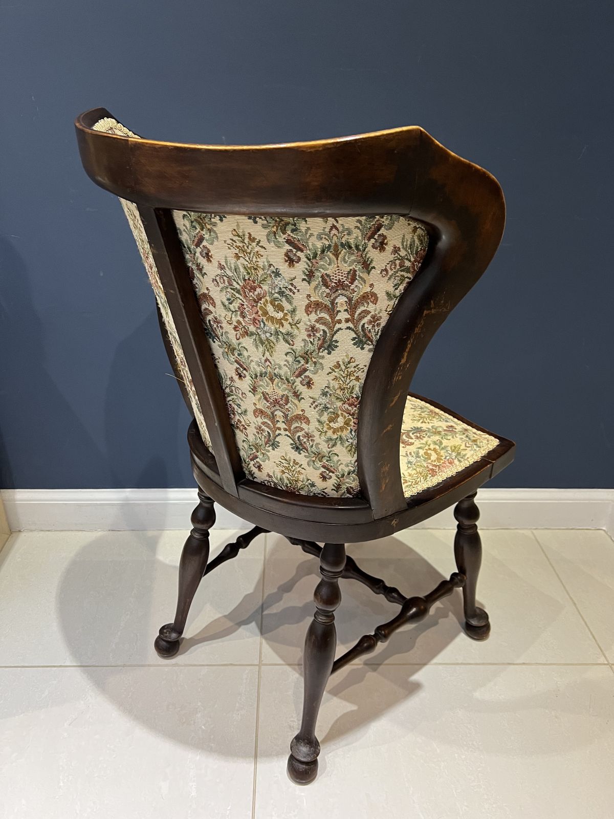 19th Century Arts And Crafts Curved Wingback Chair photo vintage