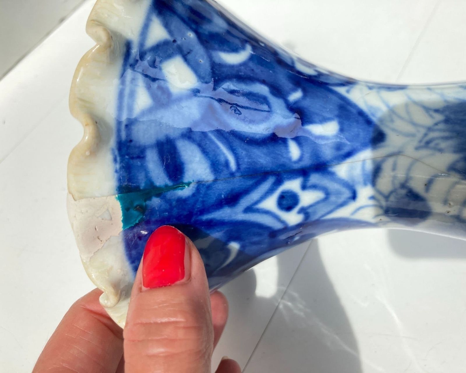 Pair Blue And White Vases | 2pcs | Antique Japanese Collar| Hand Painted | Ca 1900 photo for sale