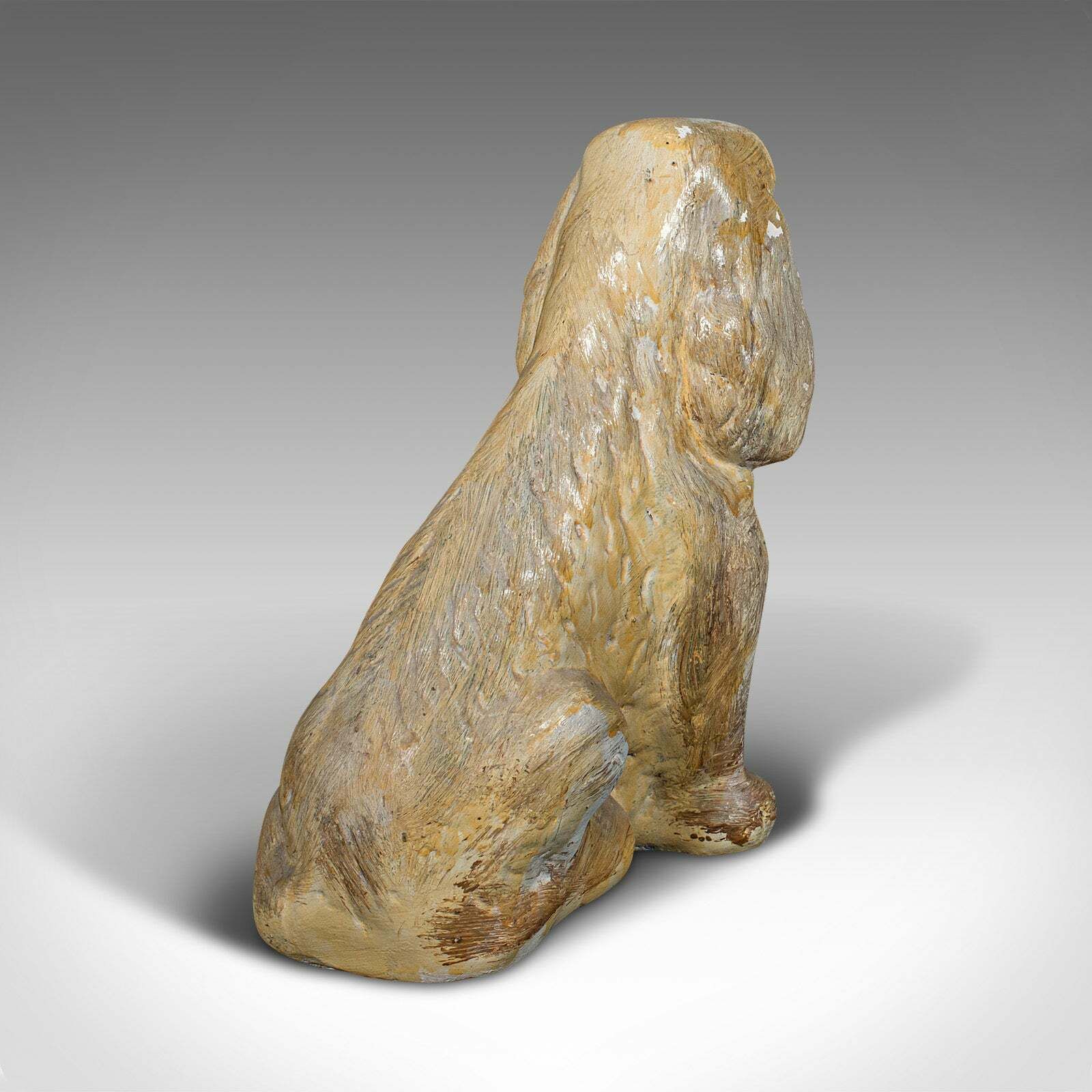 Pair Of Antique Cocker Spaniel Figures, English, Plaster, Doorstops, Edwardian photo vintage