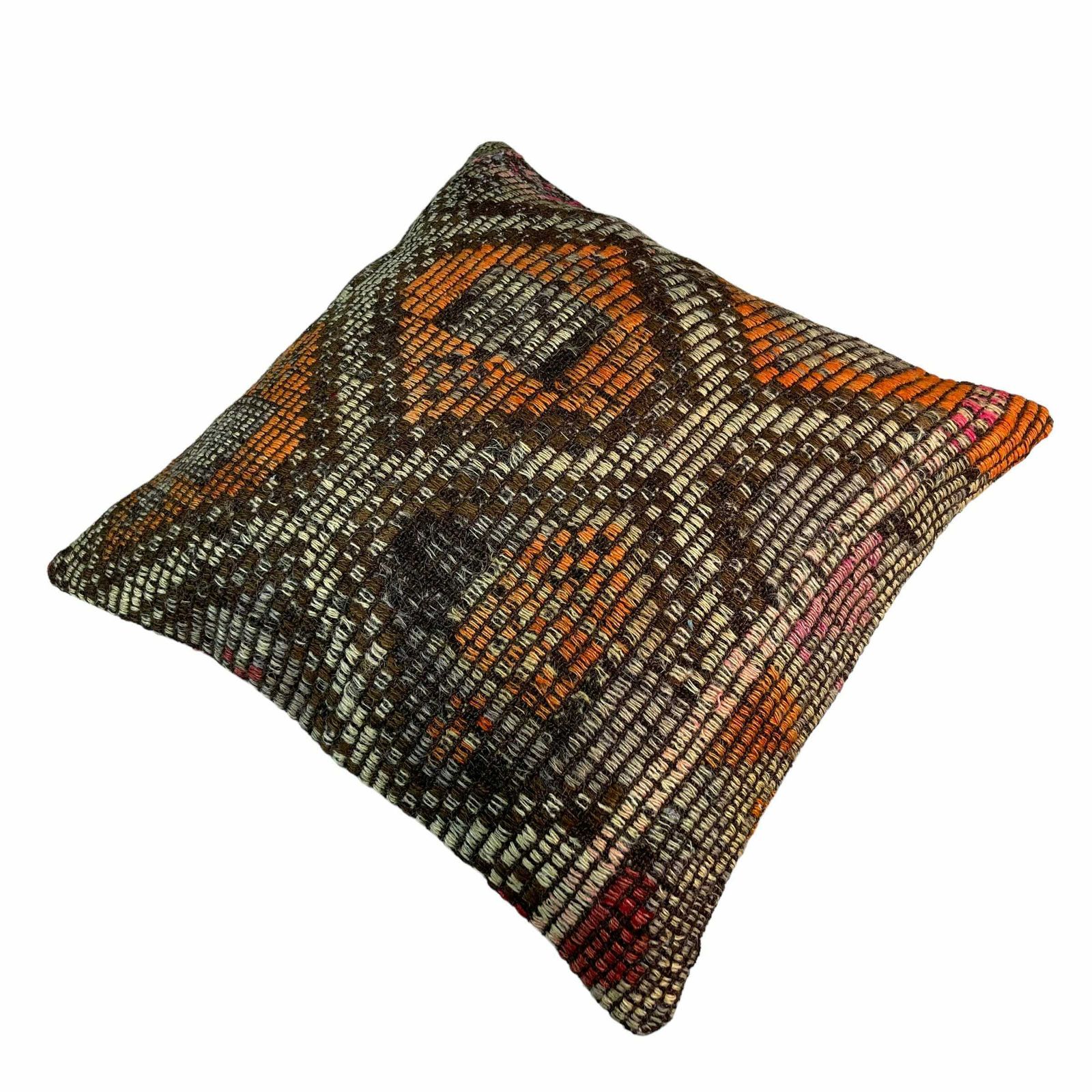 Ethnic Kilim Pillow, 18x18 Pillow Cover, Bohemian Kilim Pillow, Handwoven Kilim Pillow, Sofa Throw Pillow, Meditation Kilim Cover photo 72.0