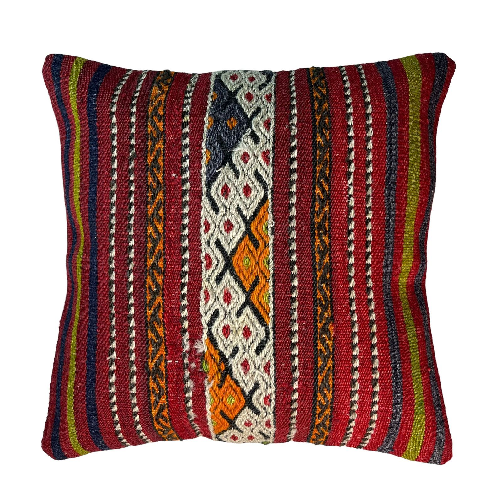 Ethnic Kilim Pillow, 18x18 Pillow Cover, Bohemian Kilim Pillow, Handwoven Kilim Pillow, Sofa Throw Pillow, Meditation Kilim Cover