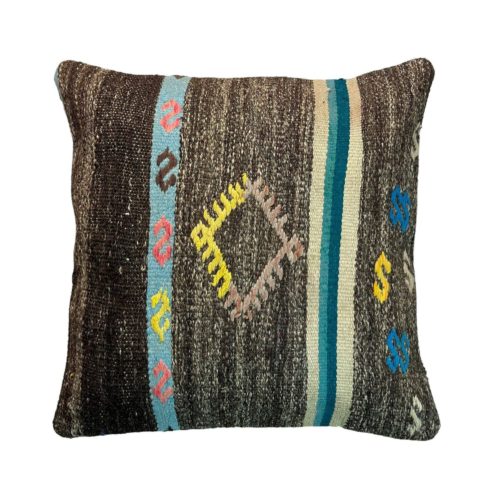 Ethnic Kilim Pillow, 18x18 Pillow Cover, Bohemian Kilim Pillow, Handwoven Kilim Pillow, Sofa Throw Pillow, Meditation Kilim Cover